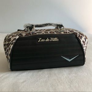 Lux de ville black & leopard supernova bag NWT